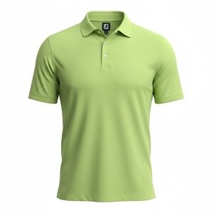 FootJoy Mens Performance Golf Polo Shirt Lime Green Micro Stripe Short Sleeve M